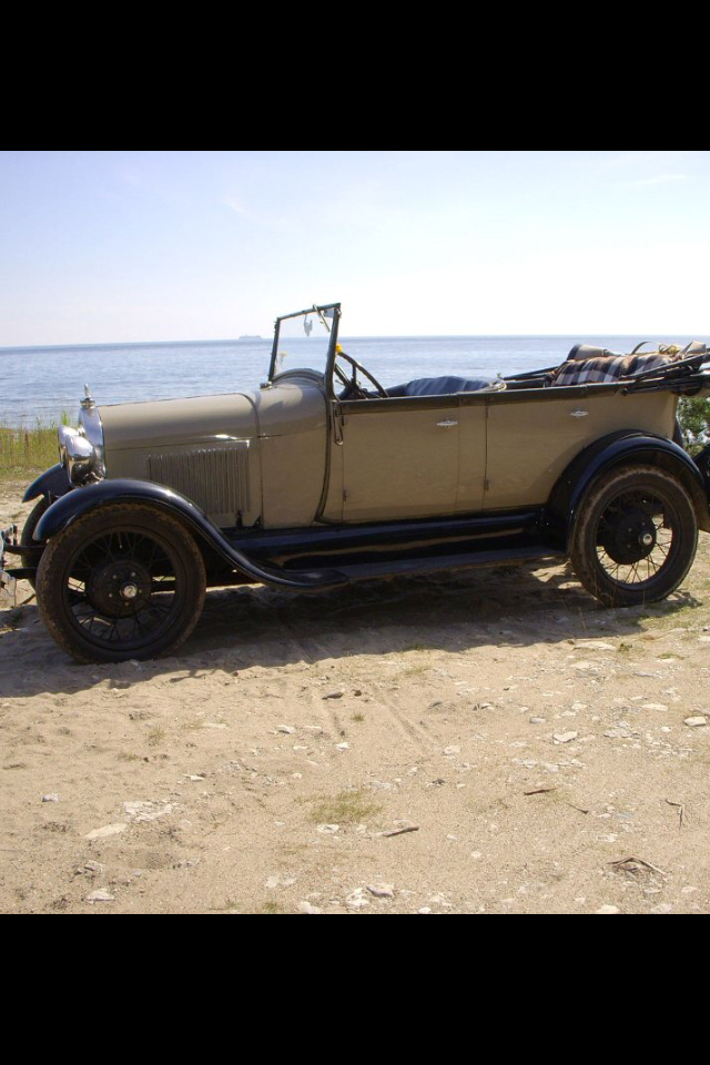 A-Ford Phaeton 1928 at the beach of Gotland Sweden